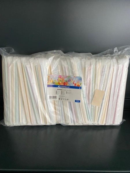 Trinkhalm PLA knickbar 24 cm x 0,3 mm bunt einzeln gehüllt 1000 Stück pro Pack