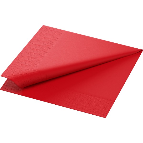 Serviette 33x33cm rot 3lg 1/4 Falz 250 St/Pk Pr/Pk