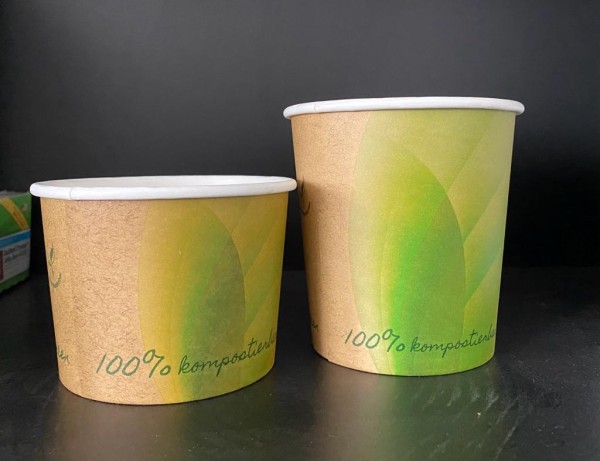 Deli Becher 700 ml PLA Beschichtung Motiv Bio 115 x 113mm 25 St / Pack
