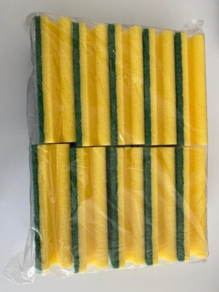Topfreiniger groß gelb/grün mit Griffleiste 10 Stück / Pack