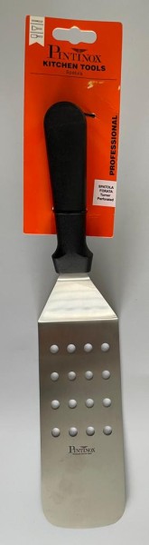 Spachtel / Winkelpalette perforiert 76x189x33 mm mit schwarzem ABS Kunststoffgriff