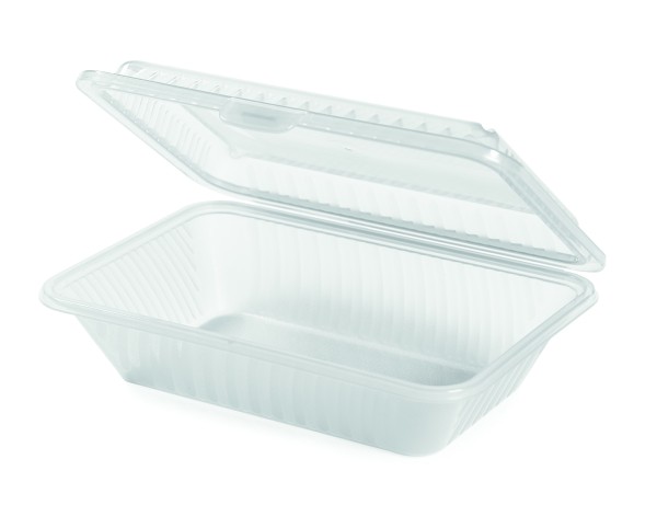 Menübox mit 1 Fach flach rechteckig weiß 23,5 x 17 x 7 cm Eco Take out