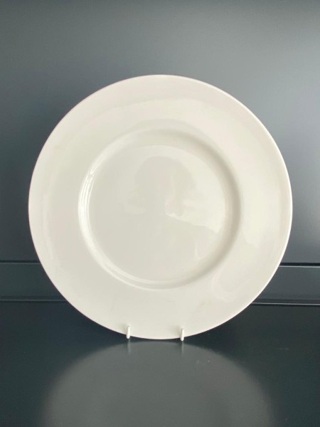 Teller flach 27 cm Fahne Bone China Form Jade weiß